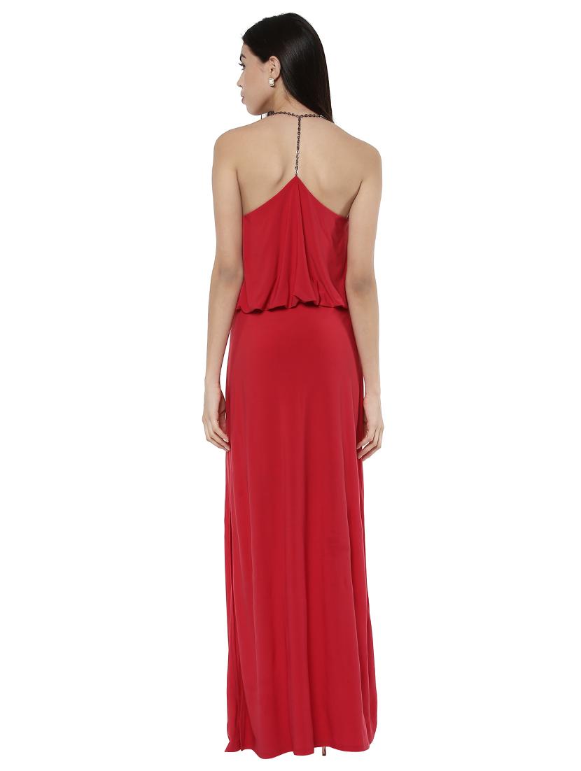 side slit backless maxi dress - 15486337 - Zoom Image - 3