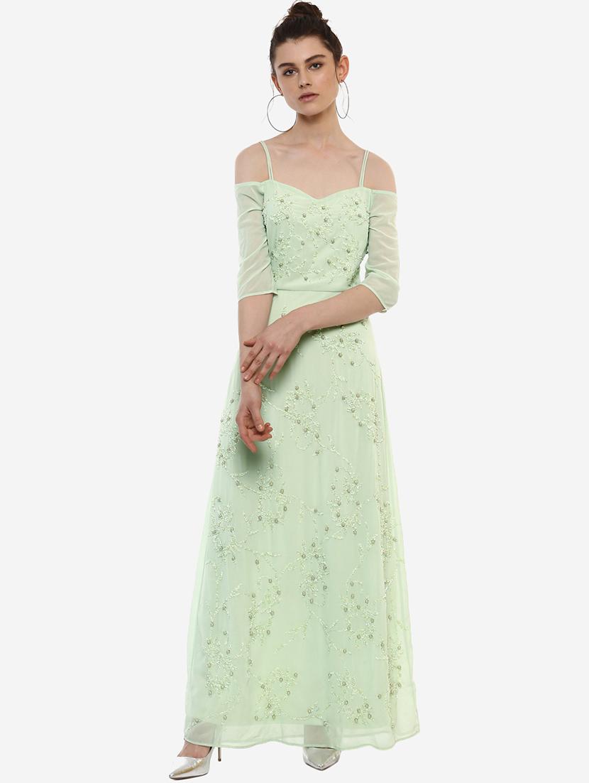 mint green embellished maxi dress - 15486354 - Zoom Image - 1