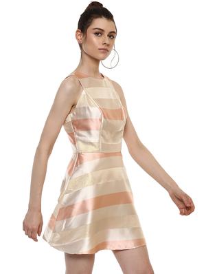 round neck striped a-line dress - 15486355 - Standard Image - 2