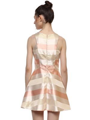 round neck striped a-line dress - 15486355 - Standard Image - 3
