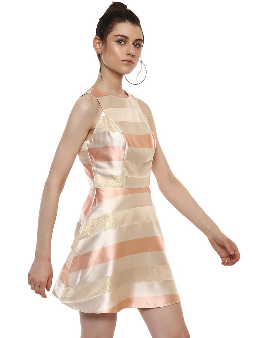 round neck striped a-line dress - 15486355 - Zoom Image - 2