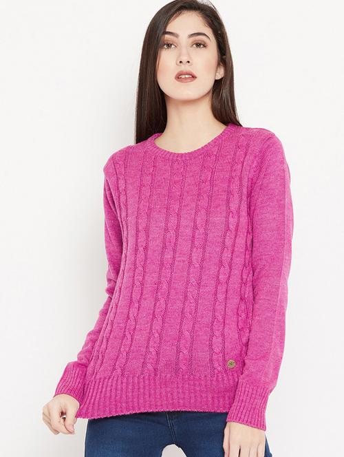 cable knit woolen pullover - 15486629 - Standard Image - 1