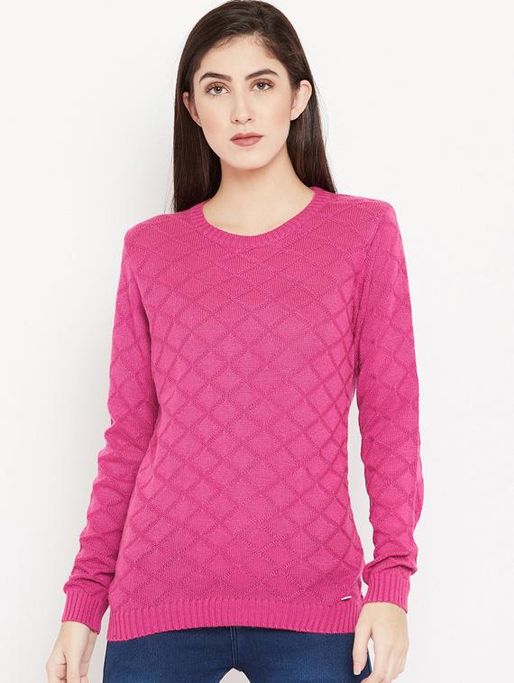 checkered woolen pullover - 15486643 - Zoom Image - 1