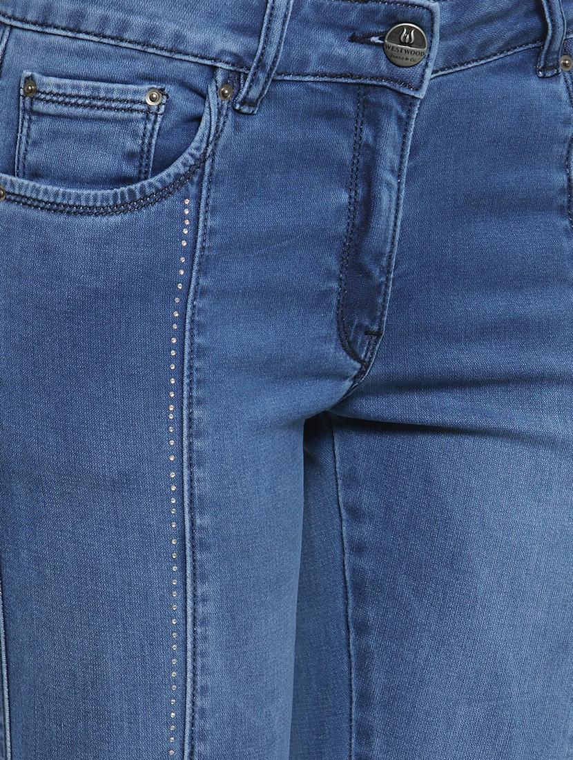 embellished stone washed jeans - 15486887 - Zoom Image - 5