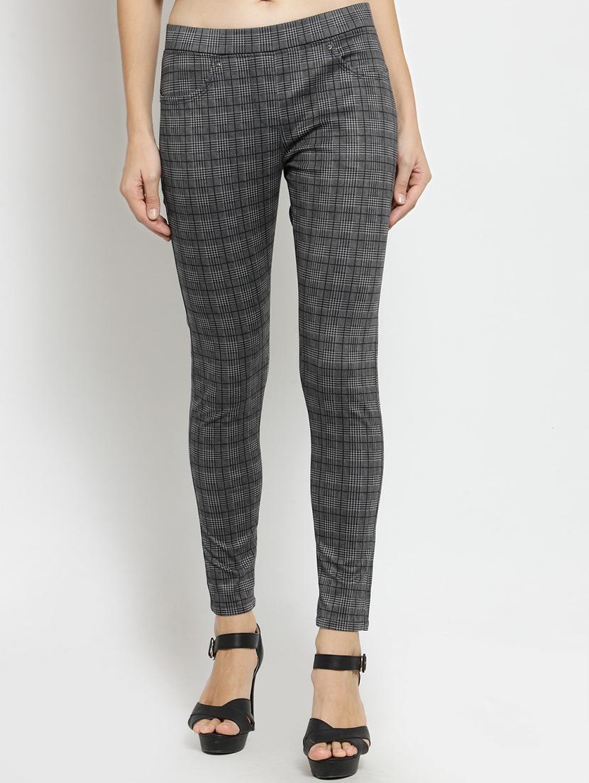 mid waist checkered jegging - 15486905 - Zoom Image - 1