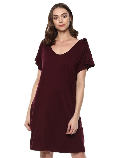 tie knot flutter sleeved a-line dress - 15487137 - Standard Image - 1