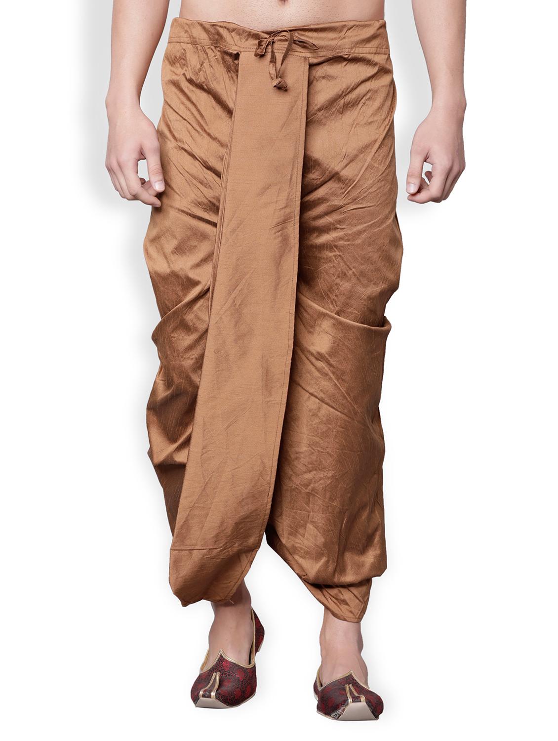 brown polyester dhoti - 15487732 - Zoom Image - 1