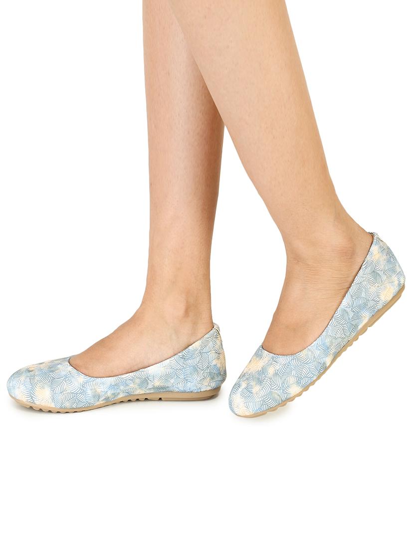 blue slip on ballerinas - 15487854 - Zoom Image - 2