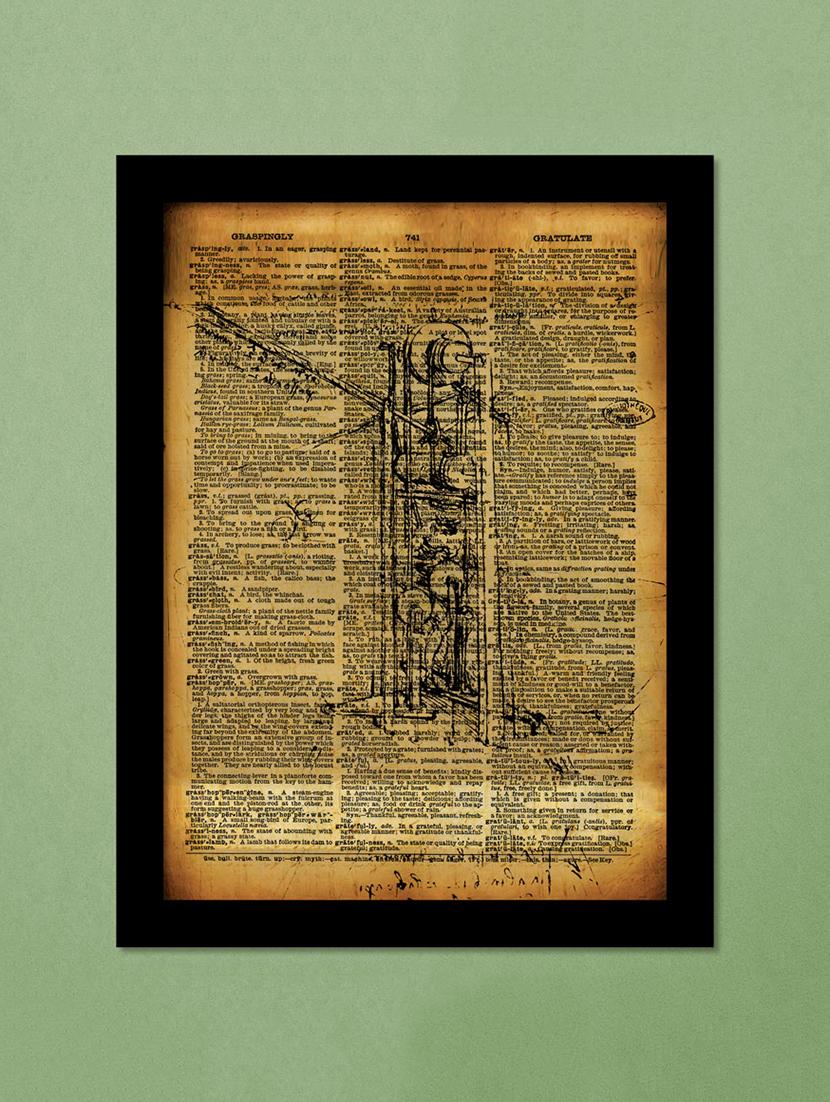 Machine by Leonardo Da Vinci from 1503 Wall Hanging Art Print by Engrave - 15488163 - Zoom Image - 1