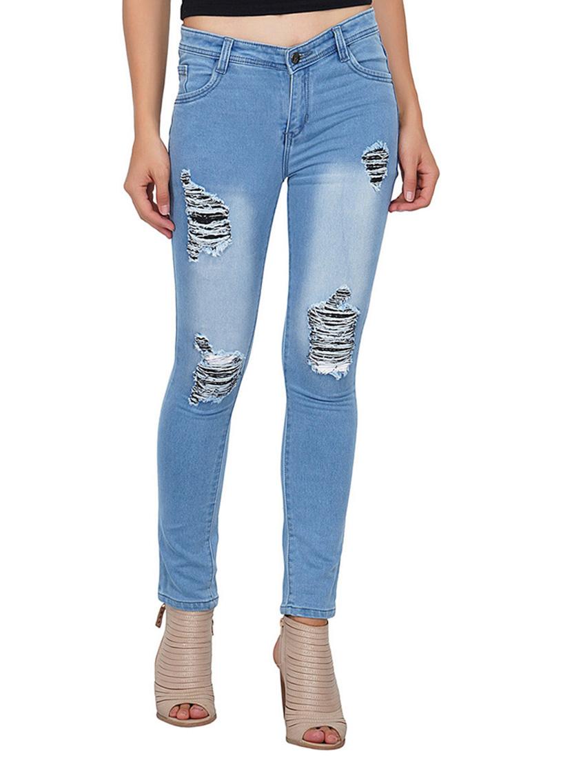 stone washed distressed jeans - 15488368 - Zoom Image - 1