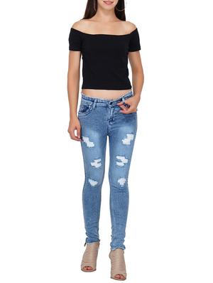 distressed frayed jeans - 15488372 - Standard Image - 4
