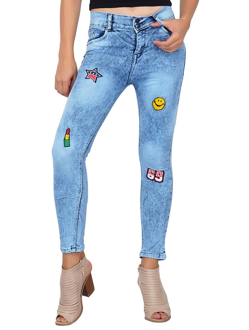 graphic patch acid washed jeans - 15488377 - Zoom Image - 1
