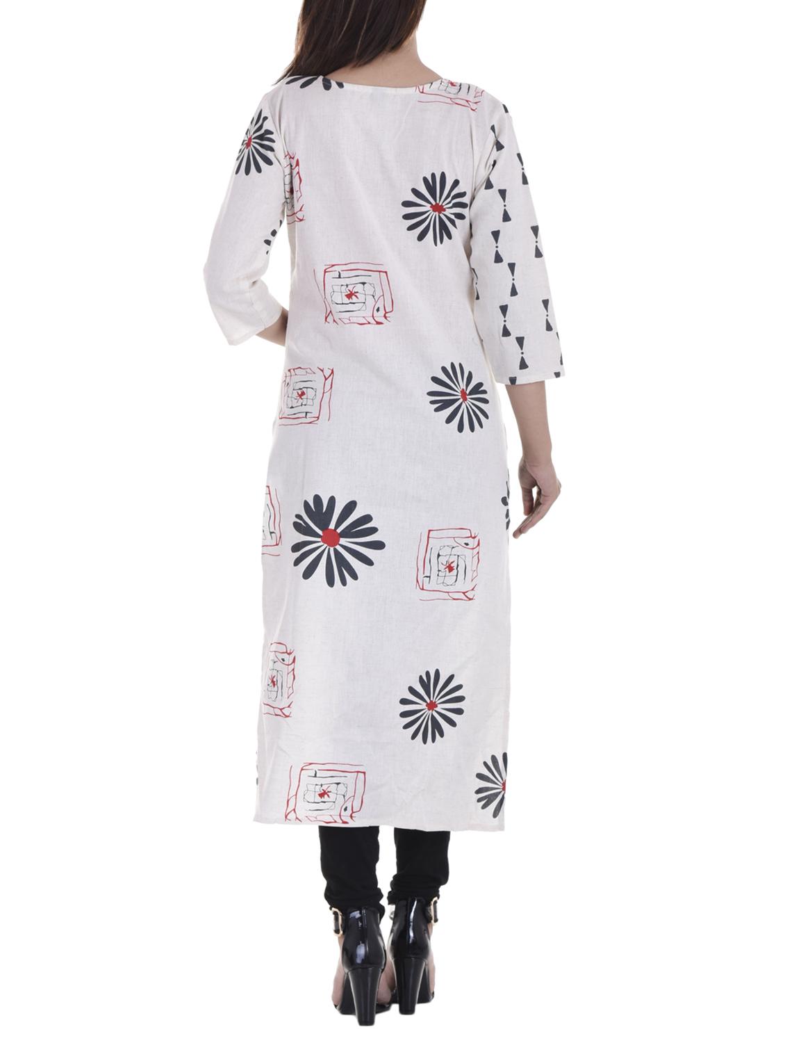 printed straight kurta - 15490561 - Zoom Image - 2
