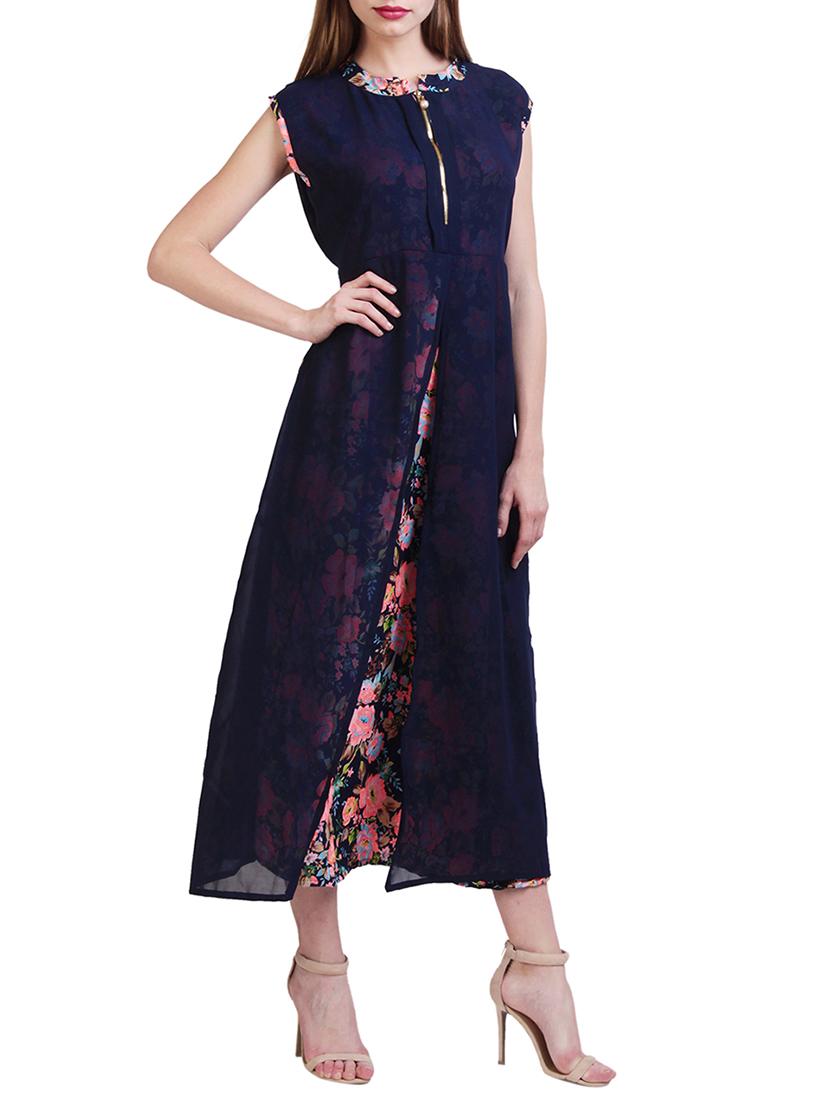 floral layered belted dress - 15491017 - Zoom Image - 2