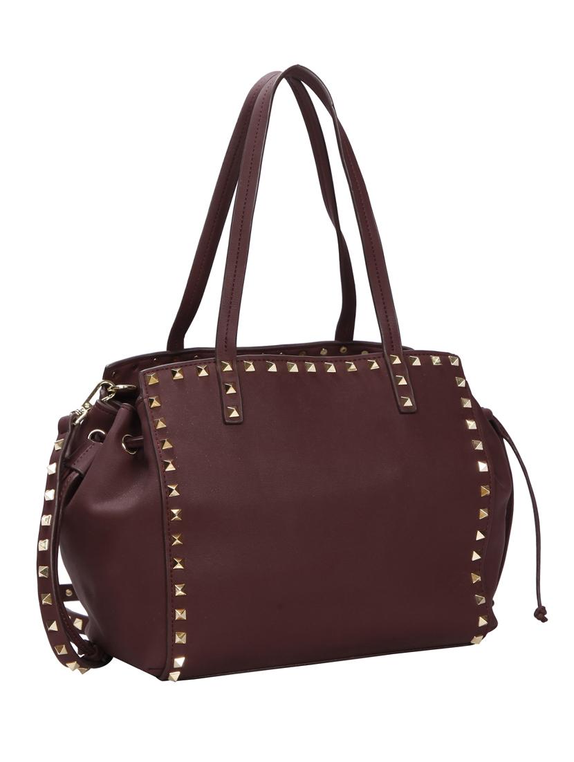 maroon leatherette (pu) regular handbag - 15491065 - Zoom Image - 1
