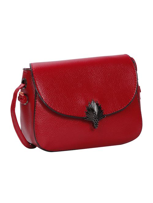 red leatherette (pu) regular sling bag - 15491088 - Very Small Image - 1