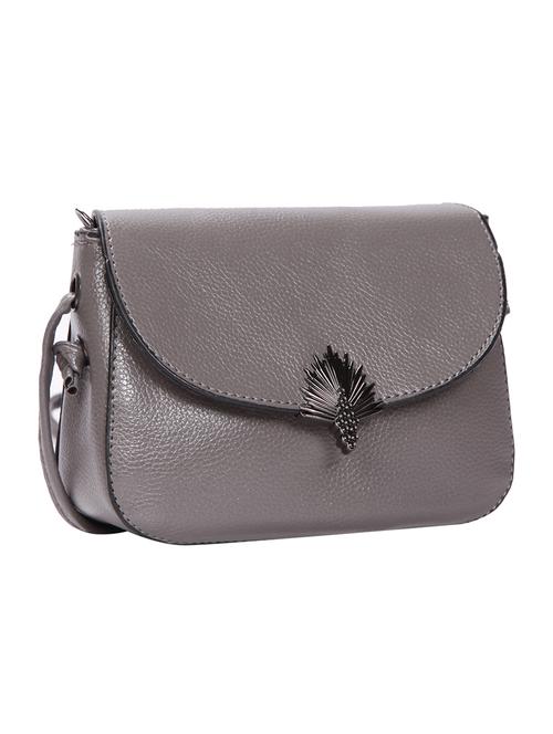 grey leatherette (pu) regular sling bag - 15491093 - Standard Image - 1