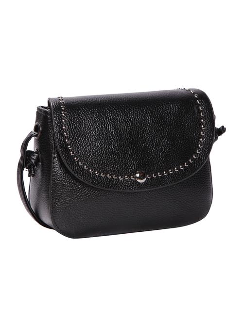 black leatherette (pu) regular sling bag - 15491095 - Standard Image - 1