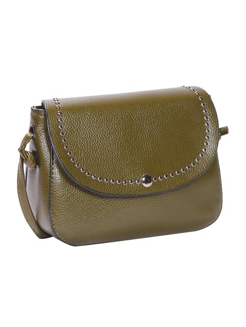 green leatherette (pu) regular sling bag - 15491100 - Standard Image - 1