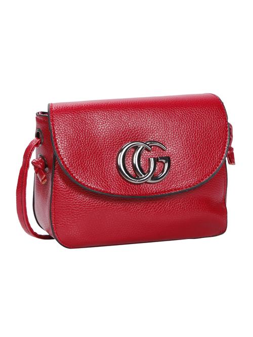 red leatherette (pu) regular sling bag - 15491102 - Standard Image - 1