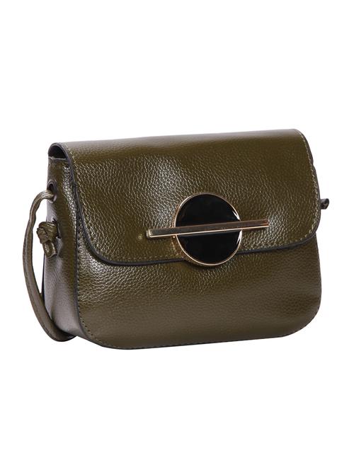 green leatherette (pu) regular sling bag - 15491113 - Standard Image - 1