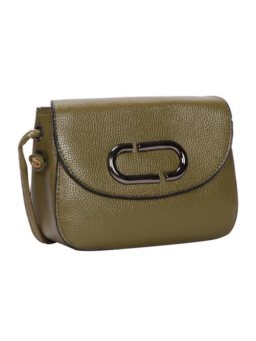 green leatherette (pu) regular sling bag - 15491122 - Standard Image - 1