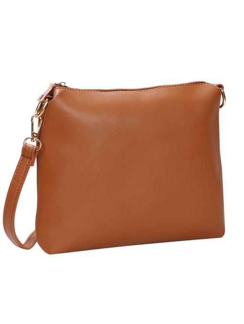 tan leatherette (pu) regular sling bag - 15491128 - Standard Image - 1