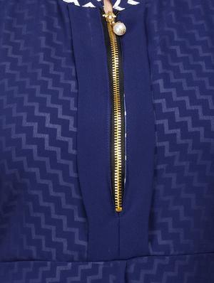 chevron layered zip detail dress - 15491174 - Standard Image - 4