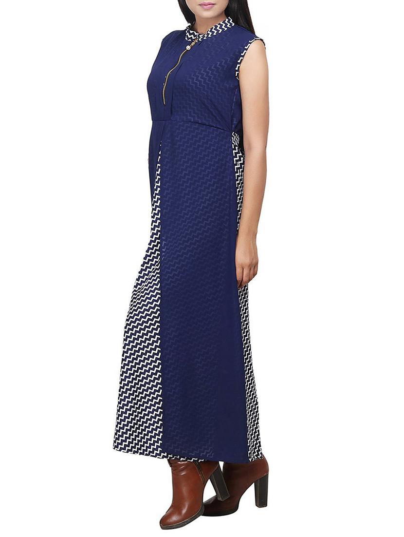 chevron layered zip detail dress - 15491174 - Zoom Image - 2