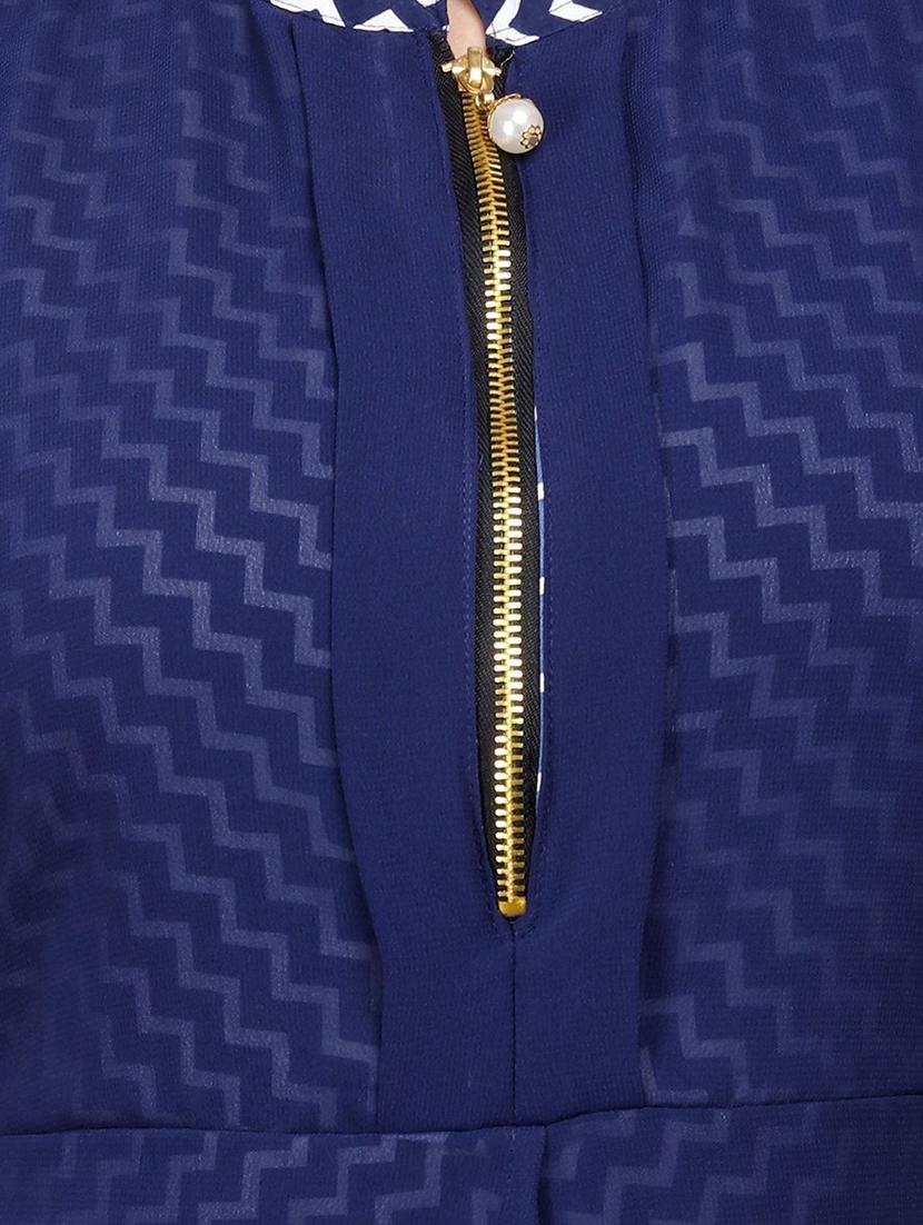 chevron layered zip detail dress - 15491174 - Zoom Image - 4