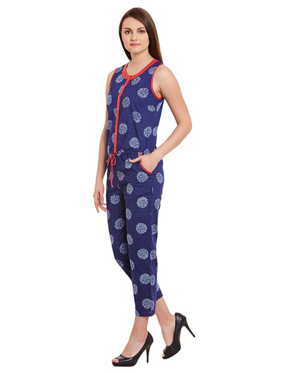 drawstring waist paisley jumpsuit - 15491972 - Zoom Image - 2
