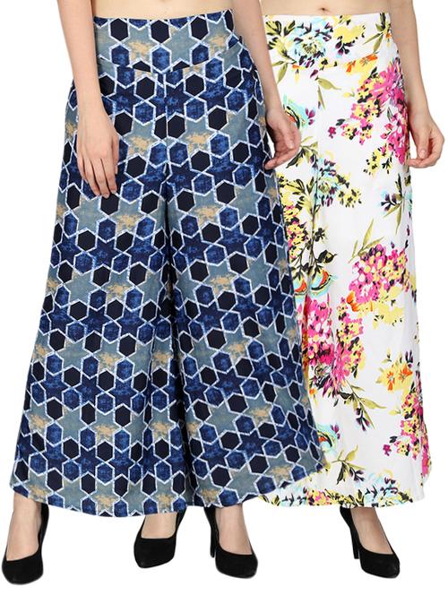 set of 2 printed flared palazzo - 15492089 - Standard Image - 1