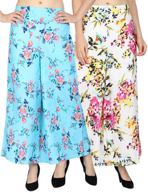 set of 2 floral flared palazzo - 15492090 - Standard Image - 1