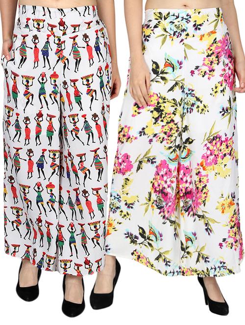 set of 2 printed flared palazzo - 15492091 - Standard Image - 1