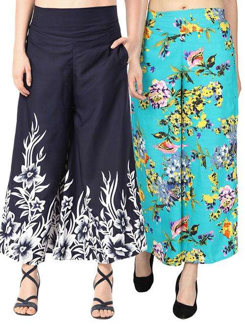 set of 2 printed flared palazzo - 15492095 - Standard Image - 1