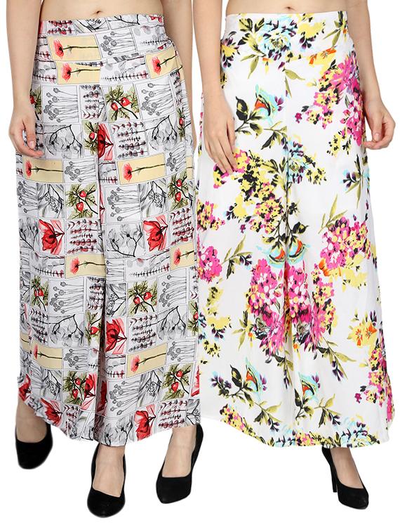 set of 2 printed flared palazzo - 15492098 - Zoom Image - 1