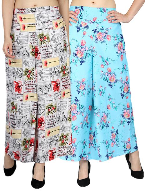 set of 2 printed flared palazzo - 15492109 - Standard Image - 1