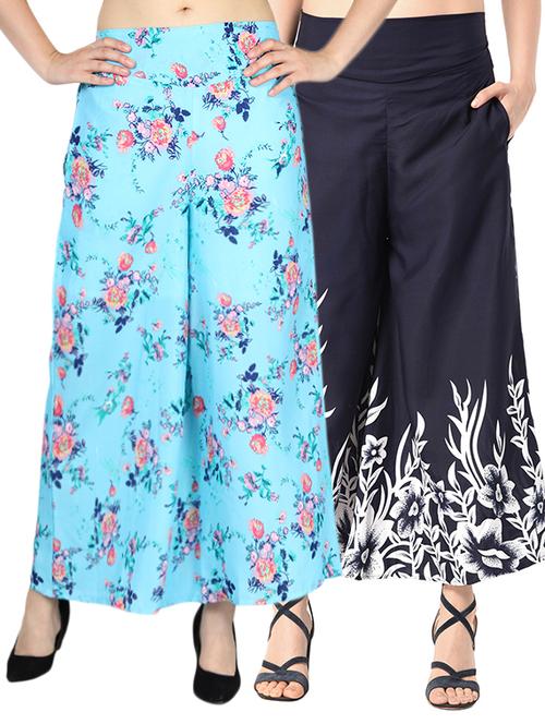 set of 2 printed flared palazzo - 15492111 - Standard Image - 1