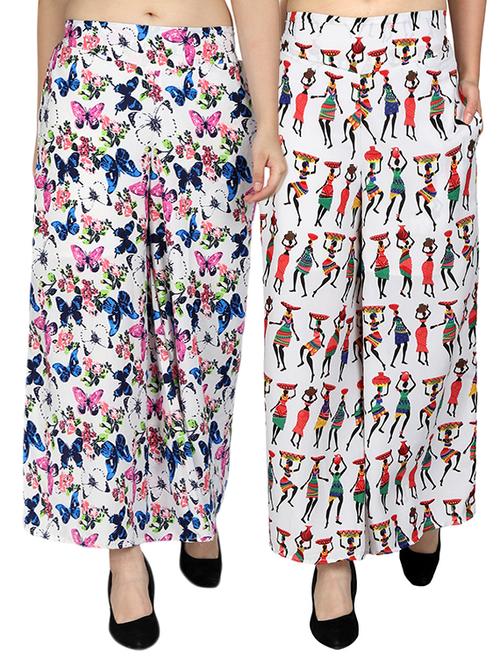 set of 2 printed flared palazzo - 15492114 - Standard Image - 1