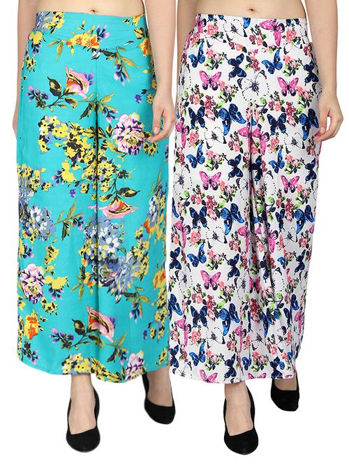 set of 2 printed flared palazzo - 15492115 - Standard Image - 1