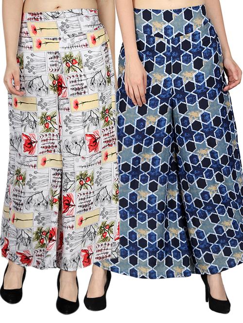 set of 2 printed flared palazzo - 15492118 - Standard Image - 1