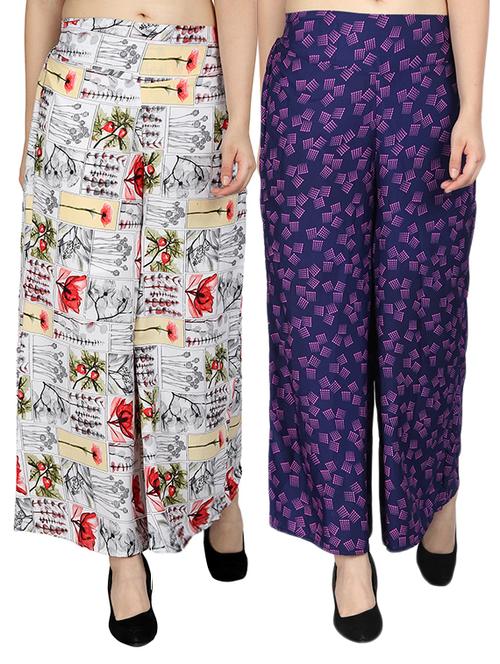 set of 2 printed flared palazzo - 15492122 - Standard Image - 1
