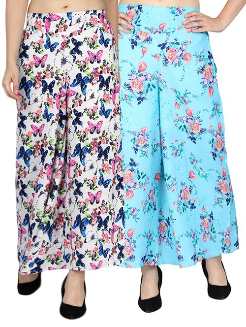 set of 2 printed flared palazzo - 15492124 - Standard Image - 1