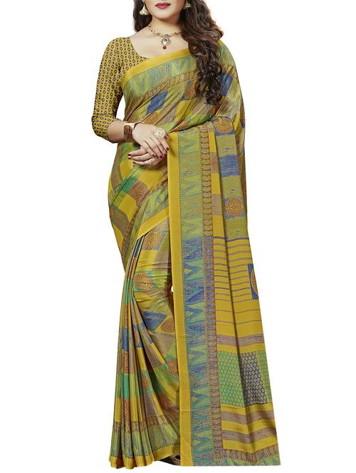 Geometrical printed saree with blouse - 15492203 - Very Small Image - 1