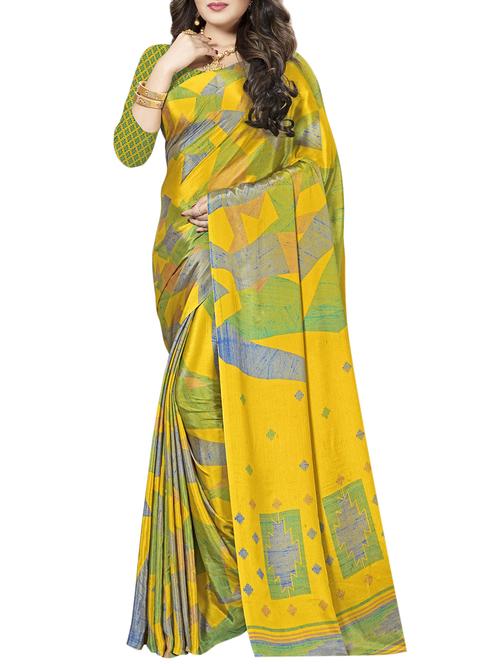 Geometrical printed saree with blouse - 15492213 - Very Small Image - 1