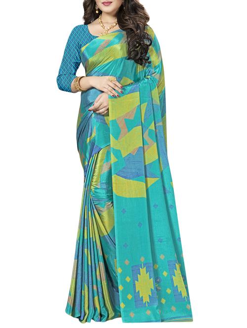 Geometrical printed saree with blouse - 15492215 - Standard Image - 1