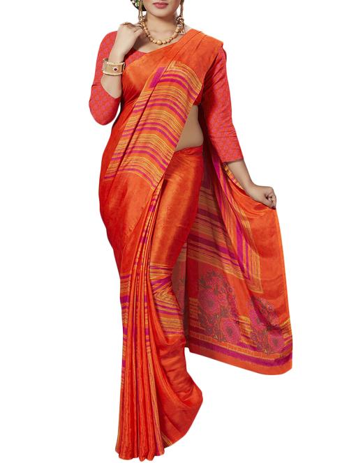 Geometrical printed saree with blouse - 15492228 - Very Small Image - 1