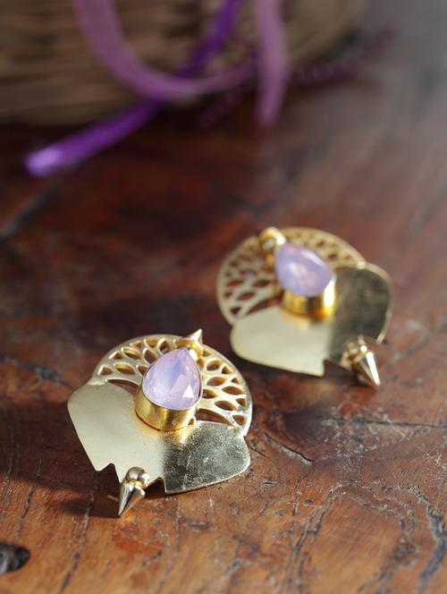 pink gold tone stone earrings - 15492279 - Standard Image - 1