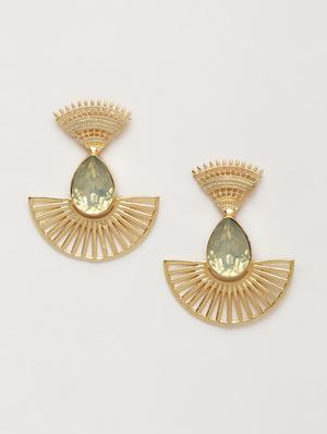 yellow gold tone stone earrings - 15492319 - Standard Image - 3