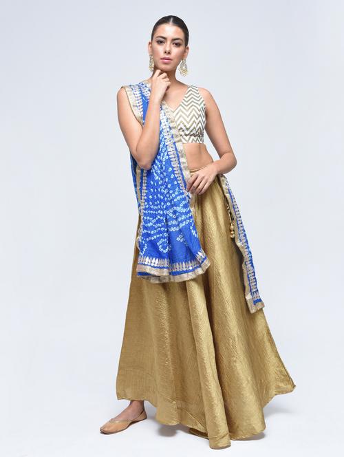 blue art silk bandhani dupatta - 15492334 - Standard Image - 1